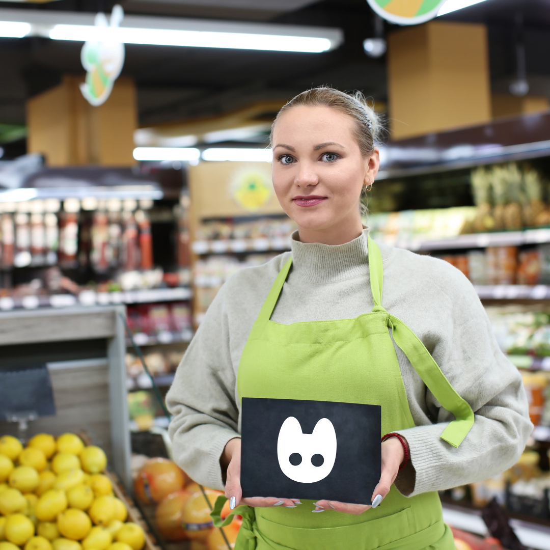 Comerciante FLITretail® mostrando la marca en su tienda